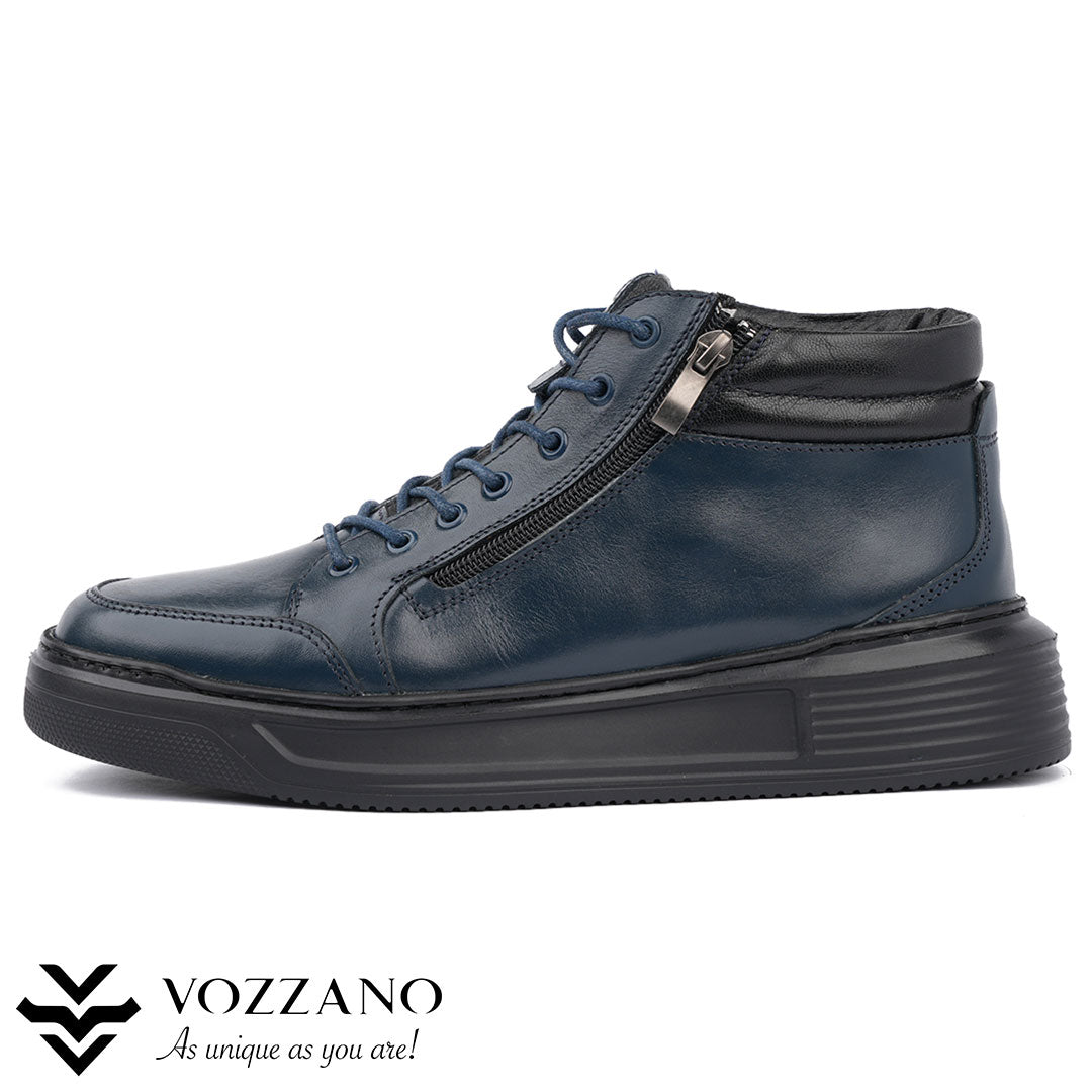 205 - Baskets Montantes en Cuir Véritable – Confort & Style