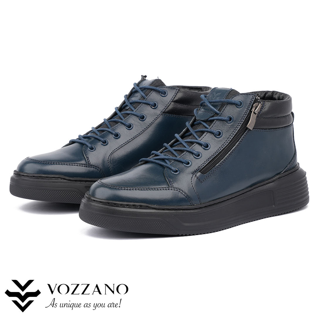 205 - Baskets Montantes en Cuir Véritable – Confort & Style