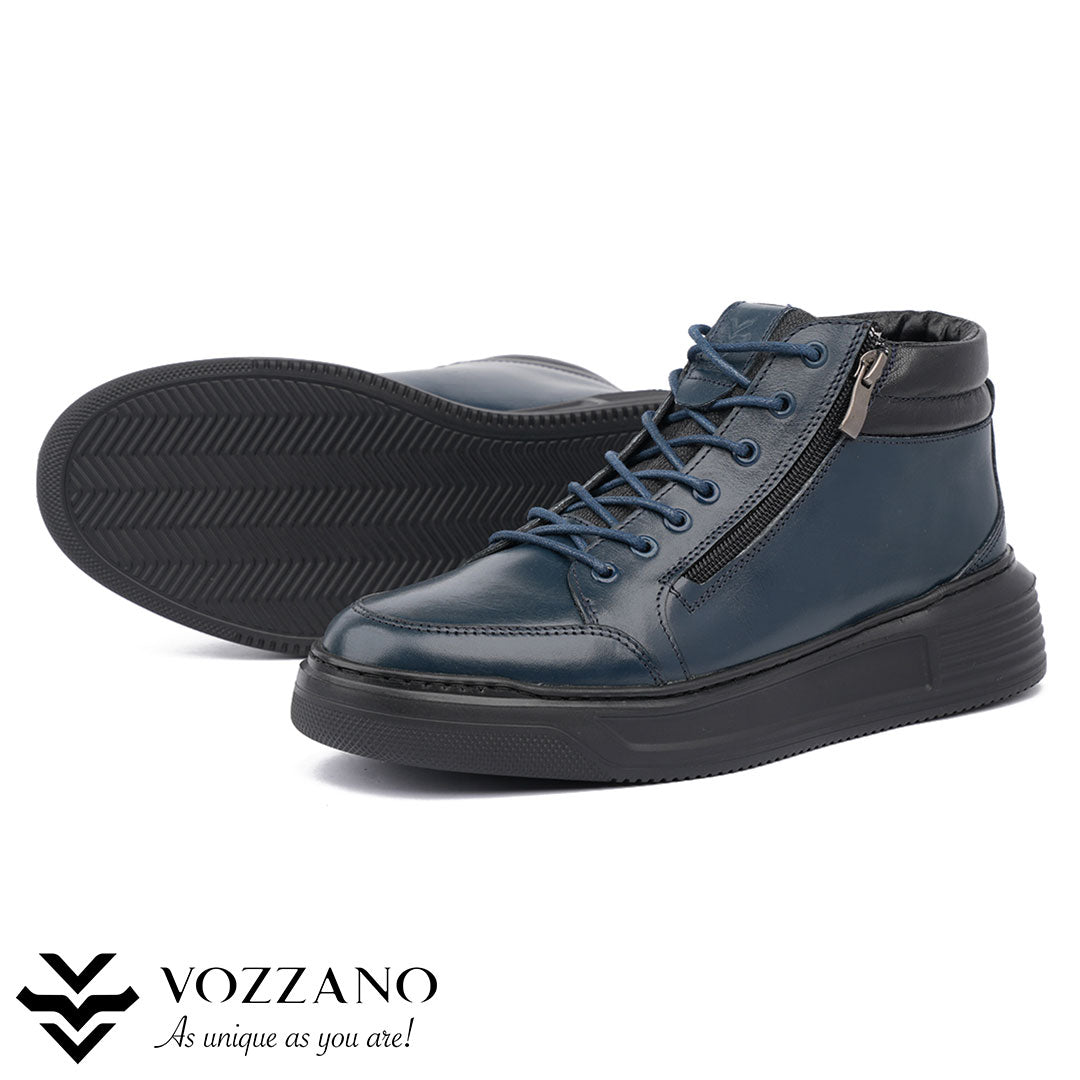 205 - Baskets Montantes en Cuir Véritable – Confort & Style