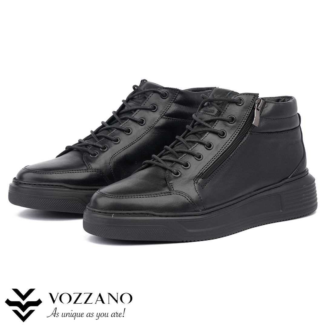 205 - Baskets Montantes en Cuir Véritable – Confort & Style