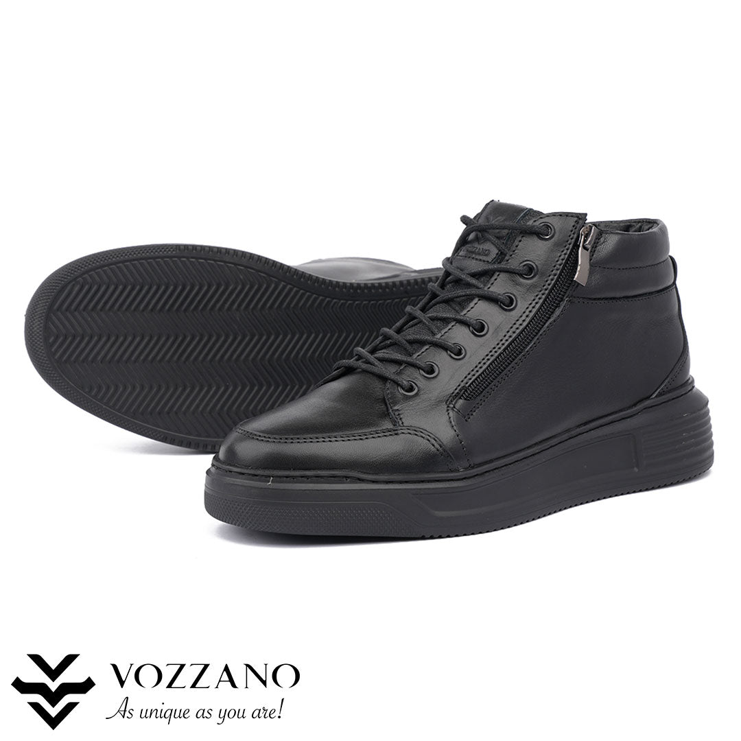 205 - Baskets Montantes en Cuir Véritable – Confort & Style