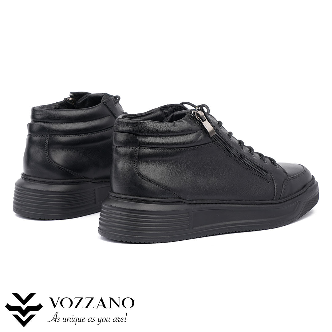 205 - Baskets Montantes en Cuir Véritable – Confort & Style