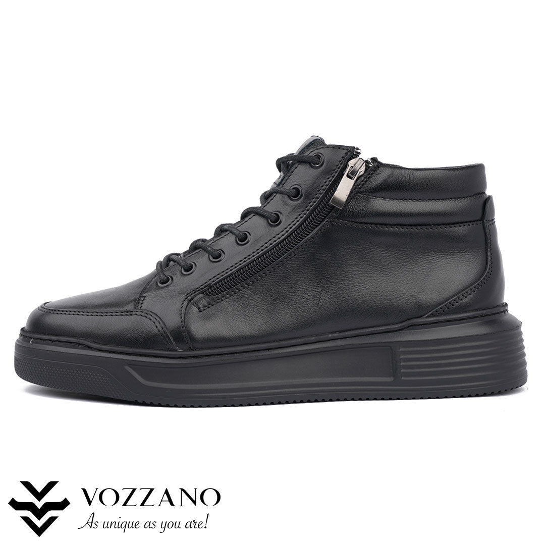205 - Baskets Montantes en Cuir Véritable – Confort & Style